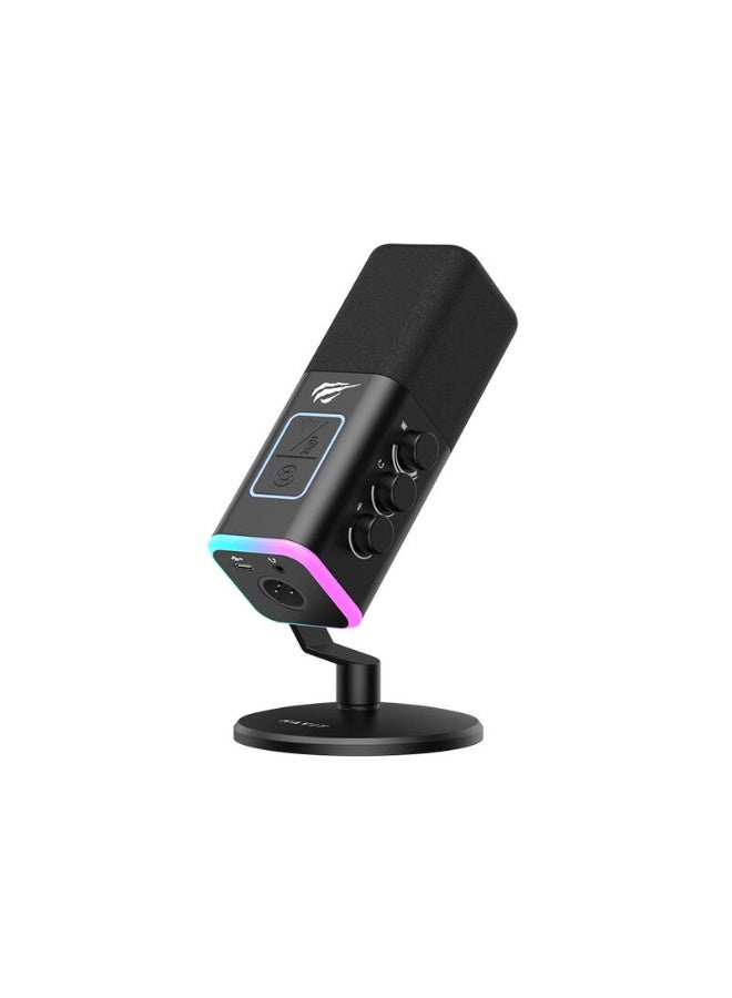 HAVIT GK71 USB RGB Gaming Microphone – Professional Microphone for Live Streaming and Content Creation, Touch Mute Button, Crystal-Clear Audio Recording, Anti-Vibration Desktop Stand, Plug & Play, Compatible with Windows, Mac, and PS5. - Image 3
