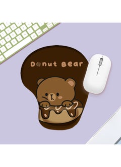 Comfortable Simple Cartoon Series Silicone Wrist Rest Mouse Pad Office Gaming Anti-slip Desk Mat Wrist Support Hand Rest Pad-Color:Color Map Opp Packaging-Pattern:MH044-brown Bear