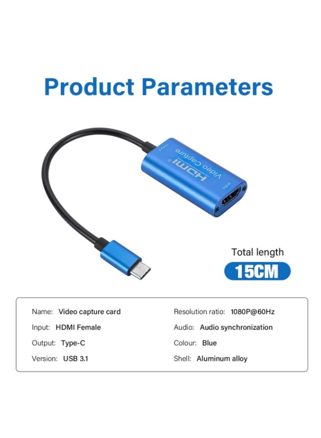 سيتي بطاقة التقاط فيديو من طراز Canadian IT Era HDMI إلى USB-C، بدقة 4K 1080p بمعدل 60 إطارًا في الثانية، ومسجل فيديو للألعاب - Image 2