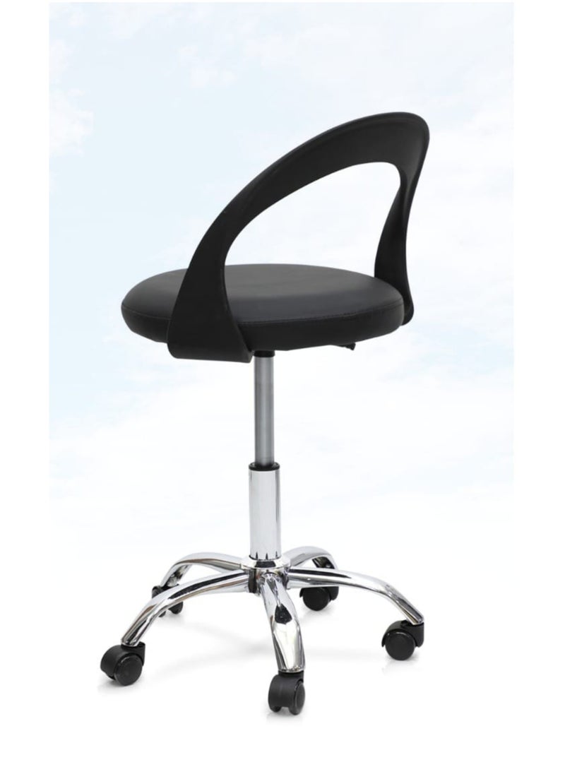 KARNAK Karnak PU Leather Bar Stools Set of 2 Breakfast Chairs Adjustable Swivel Stylish Counter Chairs Gold High Stools for Kitchen Island/Home Bar Color Black  - Image 1
