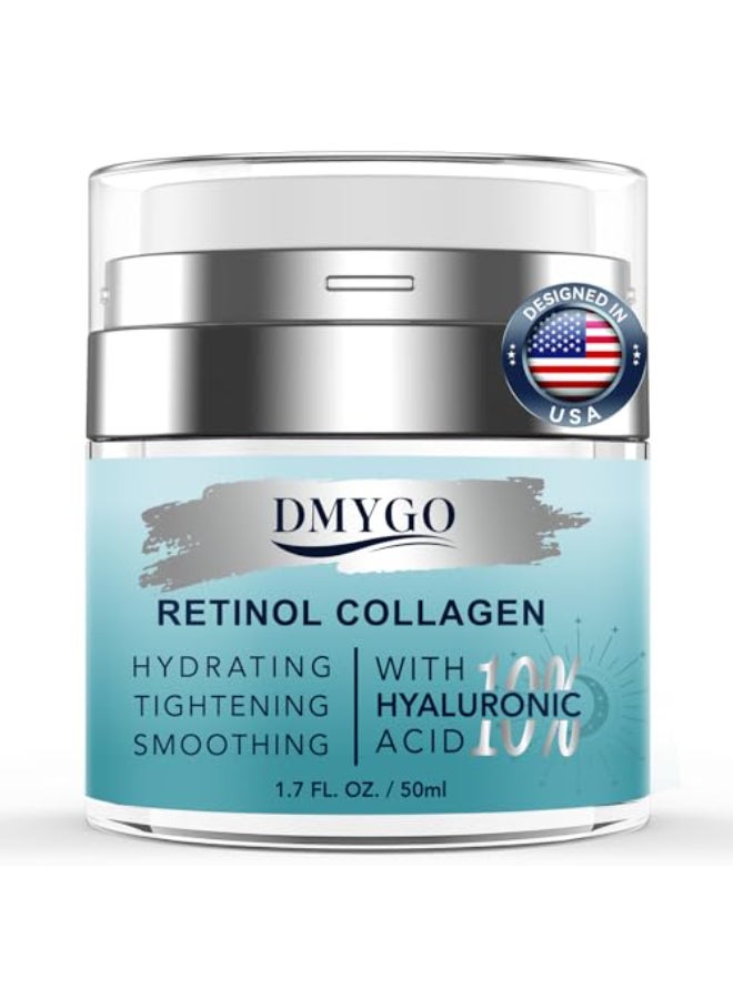 DMYGO Instant Face Lift Cream with Retinol Collagen Hyaluronic Acid Neck Cream for Tightening and Firming Anti Aging Face Moisturizer for Women Men Reduce Wrinkle Retinol Cream for Face 17 FL OZ - Image 1