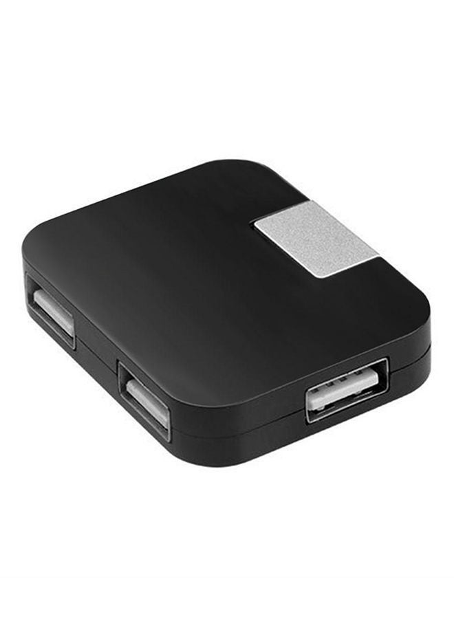 NIBEMINENT Folding Square 4 Ports USB 2.0 HUB Sharing Splitter Adapter Converter Black - Image 1