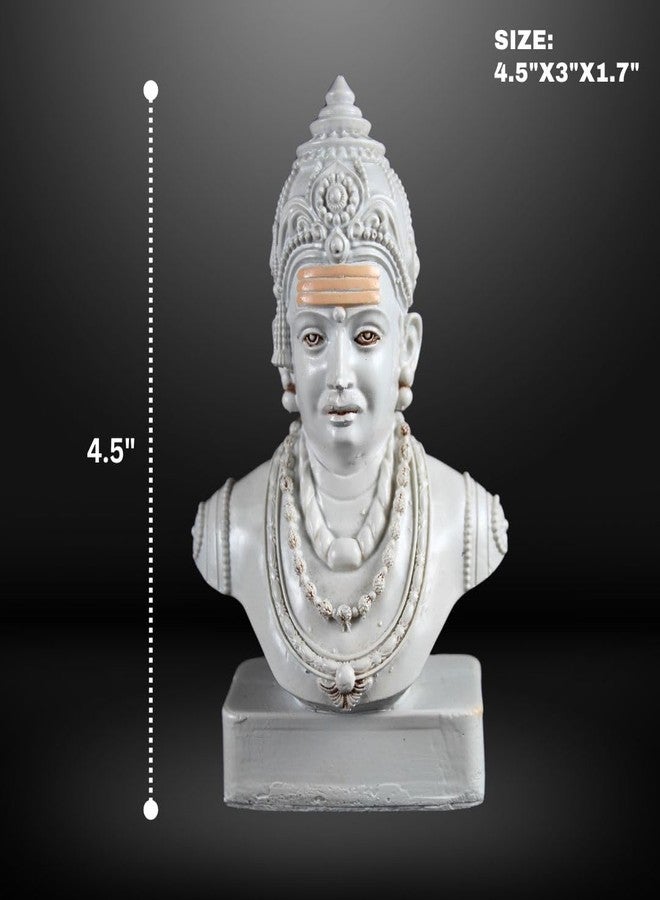NEEANN تمثال نصفي NEEANN Basaveshwara – Basavaṇṇa، Basava تمثال من البوليستون 4.5 بوصة – ديكور روحي للمنزل والمكتب – متوفر باللون النحاسي والفضي العتيق والأبيض (أسود) - Image 2