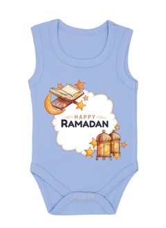 برينت شوب فور مي ملابس رمضان للأطفال - رومبير قطن بدون أكمام للجنسين - رومبير للرضع والأطفال الصغار - رومبير رمضان بدون أكمام لحديثي الولادة  - Image 1