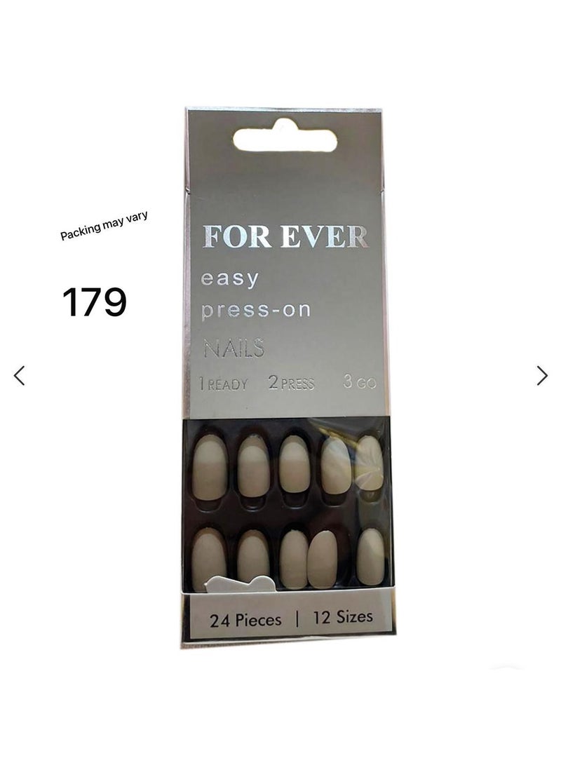 Forever Pack of 24 pieces of artificial nails - distinctive design, double-sided adhesive  - Image 1