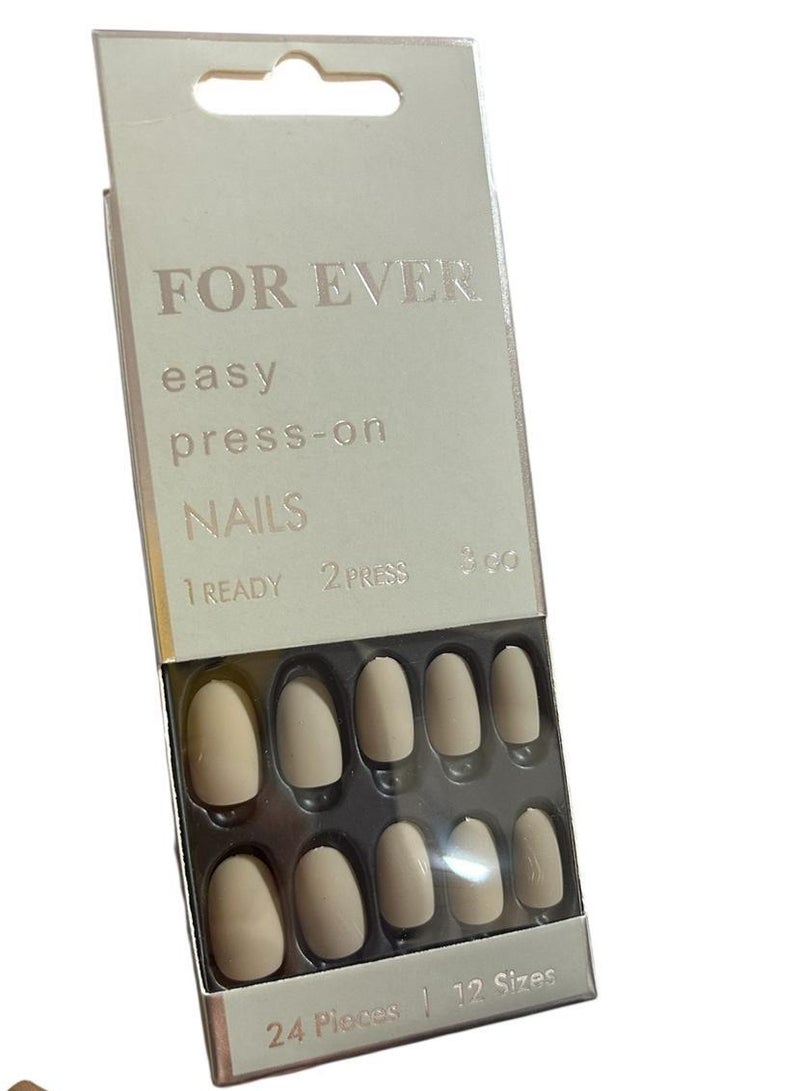 Forever Pack of 24 pieces of artificial nails - distinctive design, double-sided adhesive  - Image 2