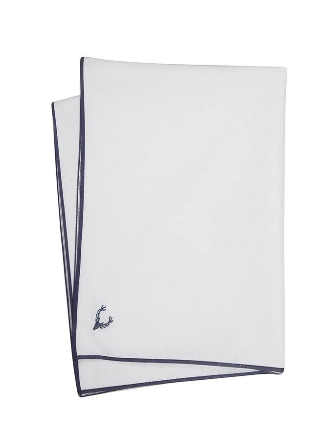 Allen Solly Men's Cotton White Handkerchiefs with Colored Border & Brand Logo (Pack of 3) - Image 3
