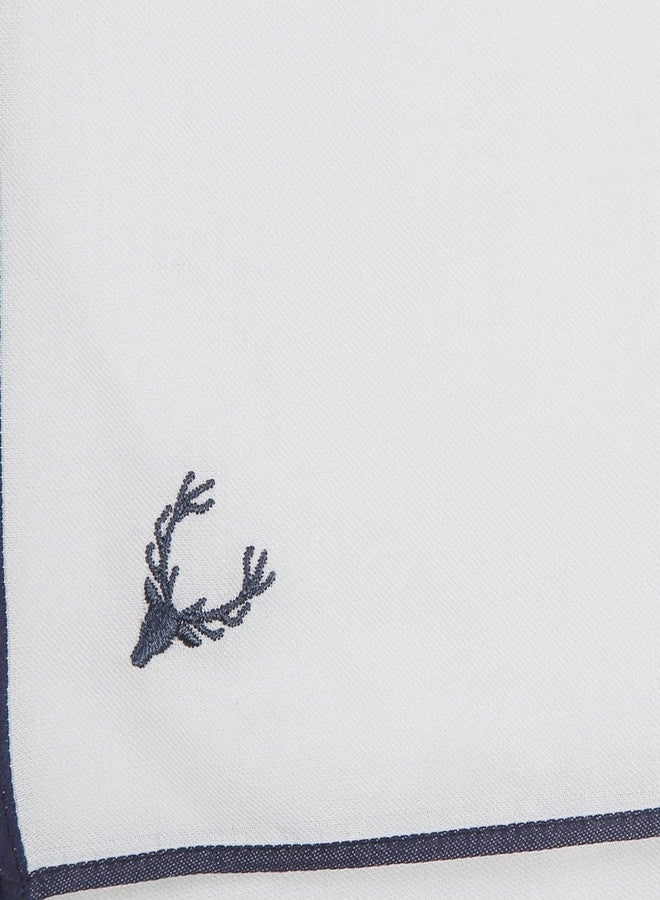 Allen Solly Men's Cotton White Handkerchiefs with Colored Border & Brand Logo (Pack of 3) - Image 4