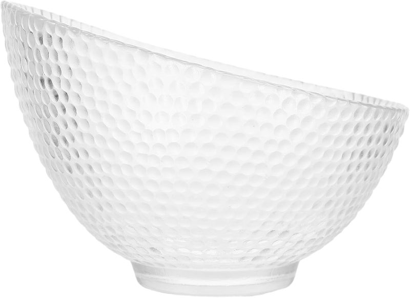 Beavorty Creative Hammered Glass Salad Bowl 9.5 Inch Fruit Serving Bowl for Home Kitchen Dining and Party Use - Image 1