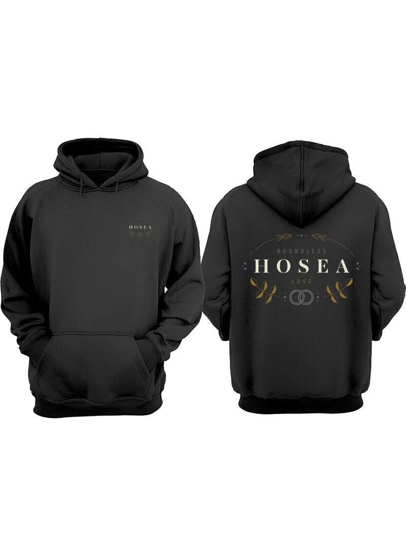 The Wert - Unisex Hosea Love Design Front Back Printed Regular Fit Black Sweatshirt - Image 1