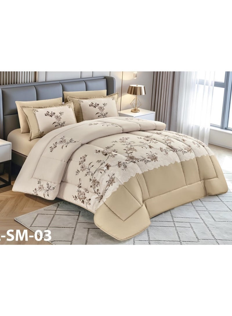 4-Piece Floral Bedding Set (Single/Twin XL Size) – Modern Design – 220 x 170 cm