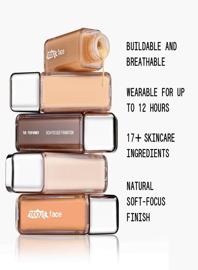 ABOUTFACE about-face THE PERFORMER Skin-Focused Foundation F2Olive – Medium Coverage, Long-Wear, Breathable & Buildable Base – Clean, Vegan, Hydrating Formula with Blue Agave & Chlorella – 1.08oz - Image 5