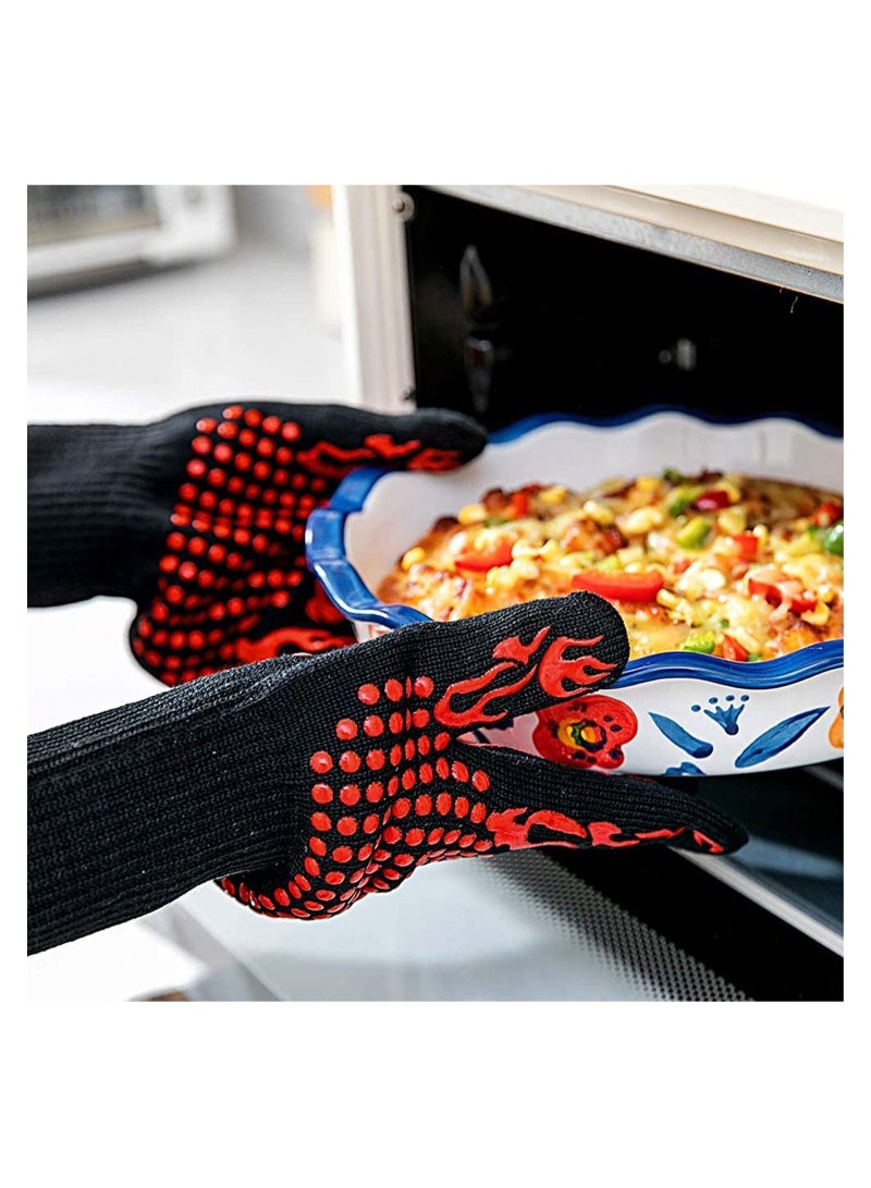 Generic BBQ Gloves,1472℉(800℃) Extreme Heat Resistant Grill Gloves,14 inch Ultra-Long Wrist Cooking Gloves for Barbecue,Cooking  - Image 3