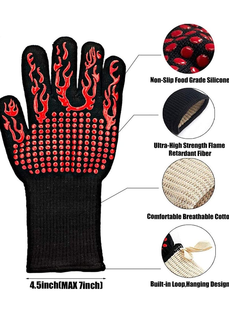 Generic BBQ Gloves,1472℉(800℃) Extreme Heat Resistant Grill Gloves,14 inch Ultra-Long Wrist Cooking Gloves for Barbecue,Cooking  - Image 2