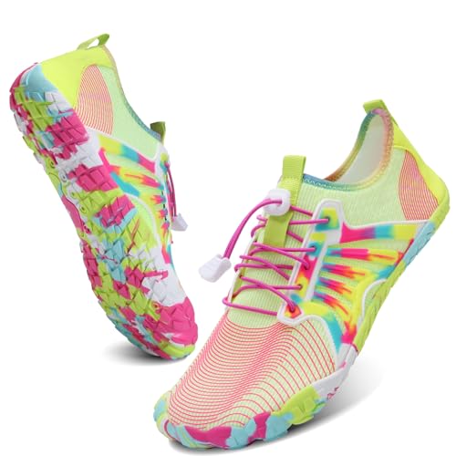 WateLves Water Shoes Men Women Barefoot QuickDry Aqua Sock Outdoor Athletic Sport Shoes Kayaking Boating Hiking SurfingYellowPink40 - Image 3