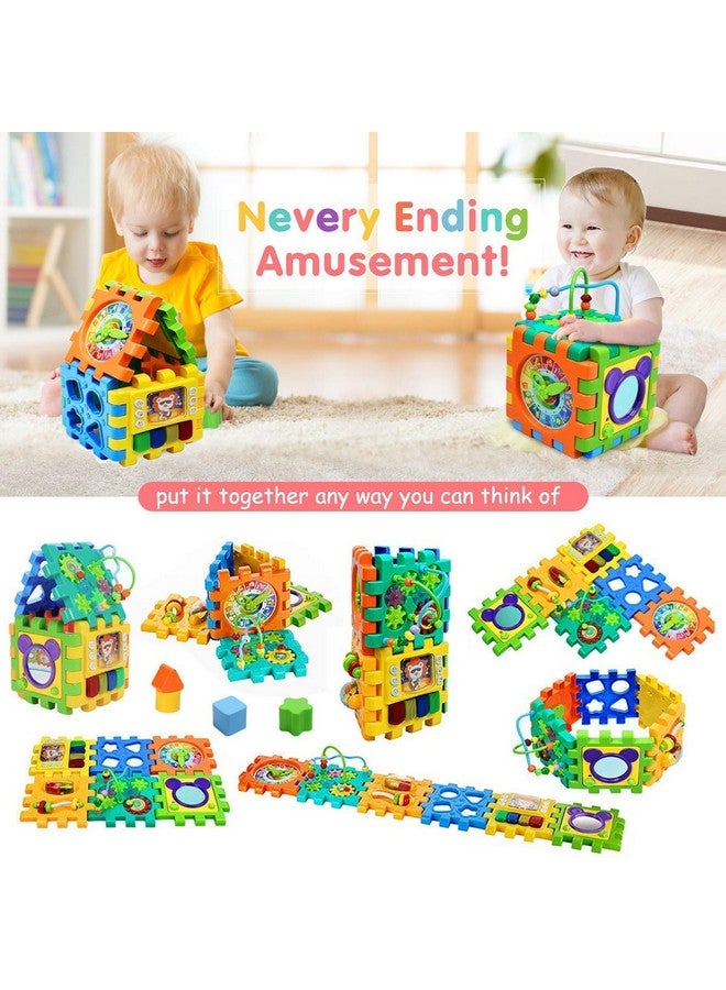 فيكريدا مجموعة ألعاب VikriDA Baby Activity 6 في 1 لفرز الأشكال ومراكز الألعاب التعليمية والموسيقى للأطفال من سن 1 إلى 2 سنة - متعددة الألوان (حجم كبير) - Image 4