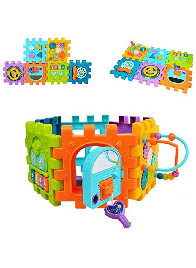 فيكريدا مجموعة ألعاب VikriDA Baby Activity 6 في 1 لفرز الأشكال ومراكز الألعاب التعليمية والموسيقى للأطفال من سن 1 إلى 2 سنة - متعددة الألوان (حجم كبير) - Image 2