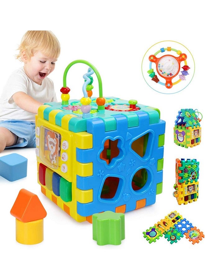 فيكريدا مجموعة ألعاب VikriDA Baby Activity 6 في 1 لفرز الأشكال ومراكز الألعاب التعليمية والموسيقى للأطفال من سن 1 إلى 2 سنة - متعددة الألوان (حجم كبير) - Image 3