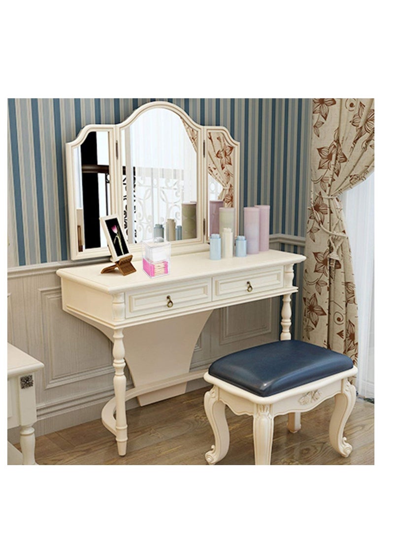 Excefore Cotton Ball and Swab Holder Organizer, Clear Acrylic Pad Container for Swabs, Q-Tips, Make Up Pads, Cosmetics More - Image 2