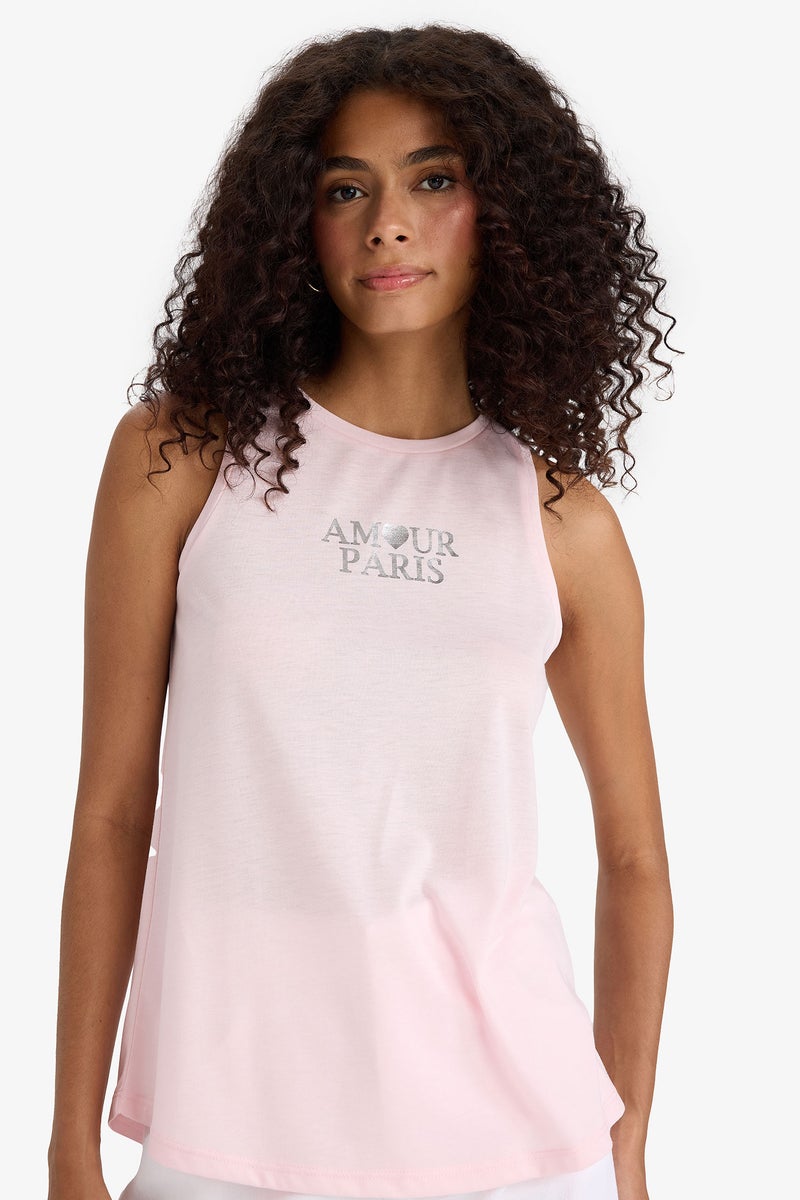 DeFacto Woman Relax Fit Printed Crew Neck Tank Top  - Image 5
