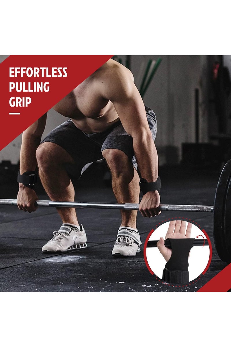 INSIJAM Premium Weight Lifting Wrist Hooks Straps for Maximum Grip Support - Deadlift Gloves and Grip Pads Alternative in Fitness Gym Power Training Like Pull Up Deadlifting and Shrugs For Women Men - Image 5