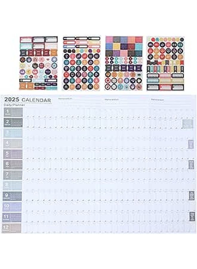 2025 Wall Calendar English Monthly Planner Large Household Hanging Home Office Schedule - Image 1
