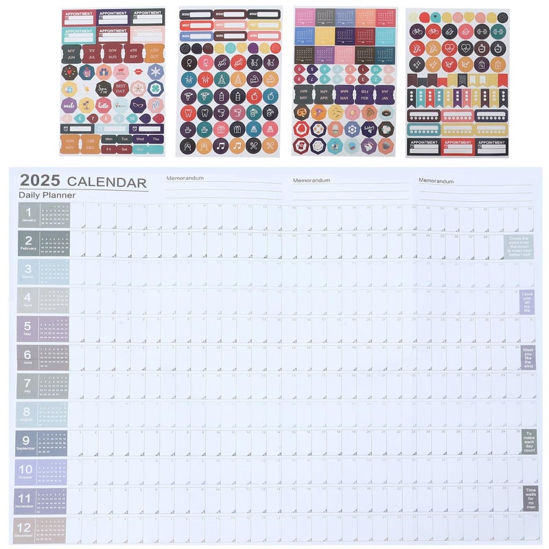 2025 Wall Calendar English Monthly Planner Large Household Hanging Home Office Schedule - Image 2