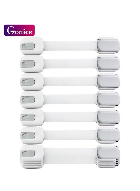 Pack Of 10 Child Safety Strap Locks Baby Locks For Cabinets And Drawers, 3M Adhesive Pads