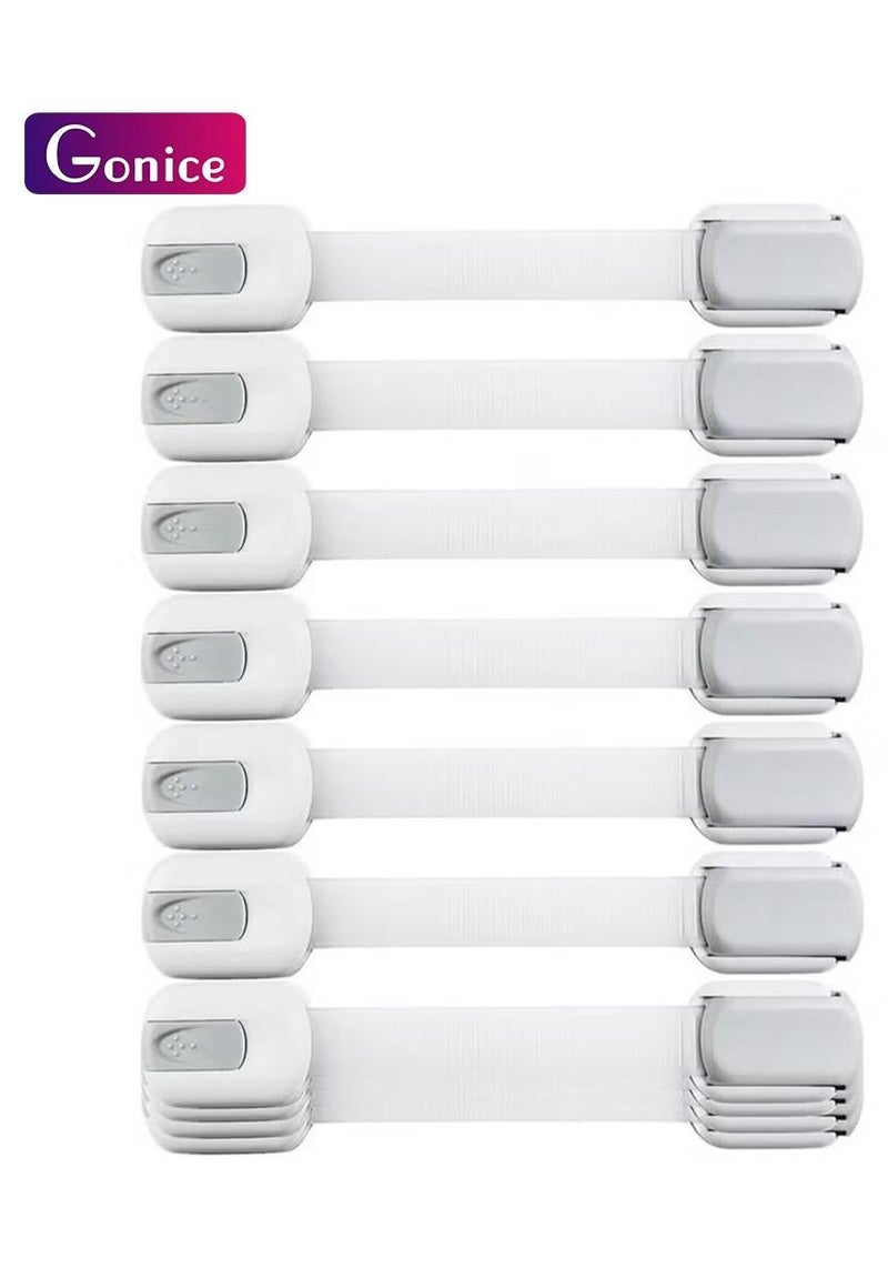 Gonice Child Safety Strap Locks (10 Pack) Baby Locks for Cabinets and Drawers, Toilet, Fridge & More. 3M Adhesive Pads. Easy Installation, No Drilling Required - Image 1