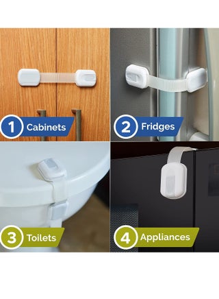 Child Safety Strap Locks (10 Pack) Baby Locks for Cabinets and Drawers, Toilet, Fridge & More. 3M Adhesive Pads. Easy Installation, No Drilling Required - view 5