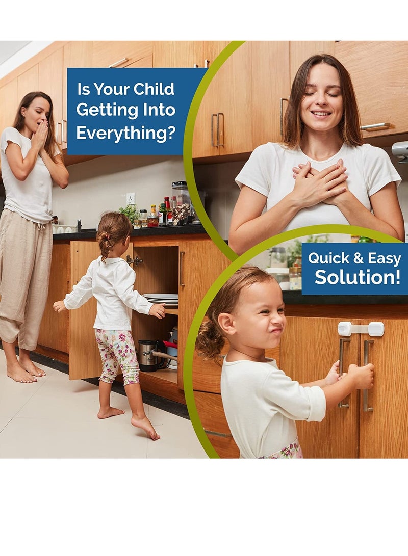 Gonice Child Safety Strap Locks (10 Pack) Baby Locks for Cabinets and Drawers, Toilet, Fridge & More. 3M Adhesive Pads. Easy Installation, No Drilling Required - Image 3