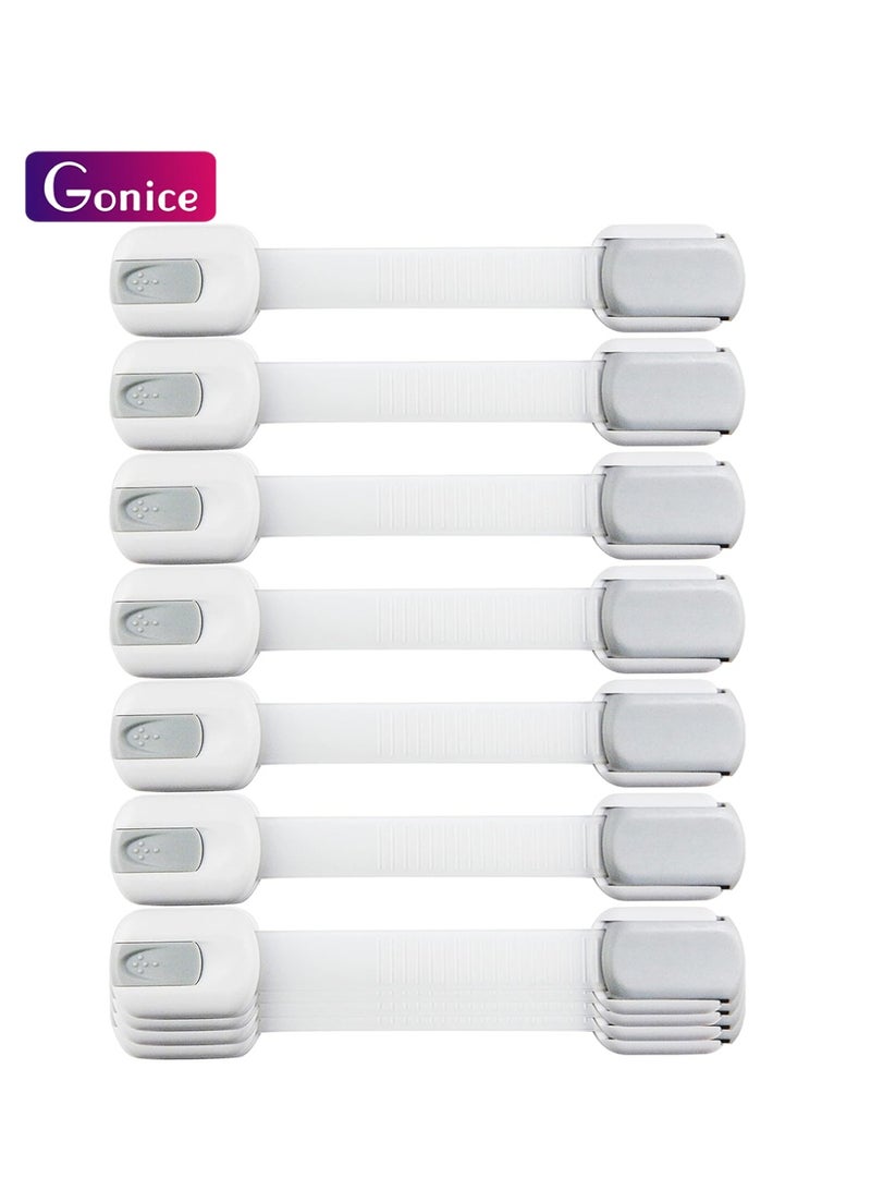 Gonice Child Safety Strap Locks (10 Pack) Baby Locks for Cabinets and Drawers, Toilet, Fridge & More. 3M Adhesive Pads. Easy Installation, No Drilling Required - Image 1