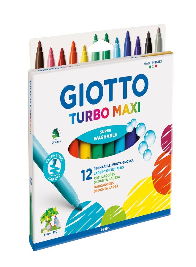 Giotto Maxi Fibre Tip Pens (Pack of 12) - Image 1