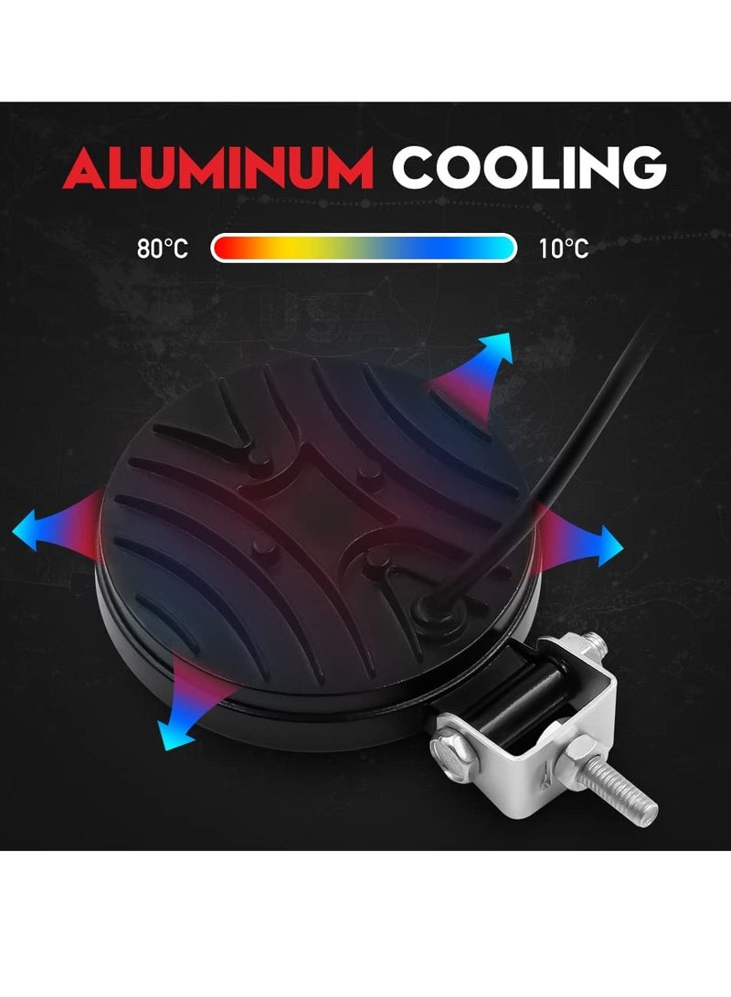 Loquat LED Fog Lights, Round 3 Inch Slim Pods Spot White Driving Reverse Small Circle Work Light Bar Kit for Jeep Truck Off-Road ATV UTV SUV Car Motorcycle Boat Tractor Hood Bumper Mount (2 Pack) - Image 4