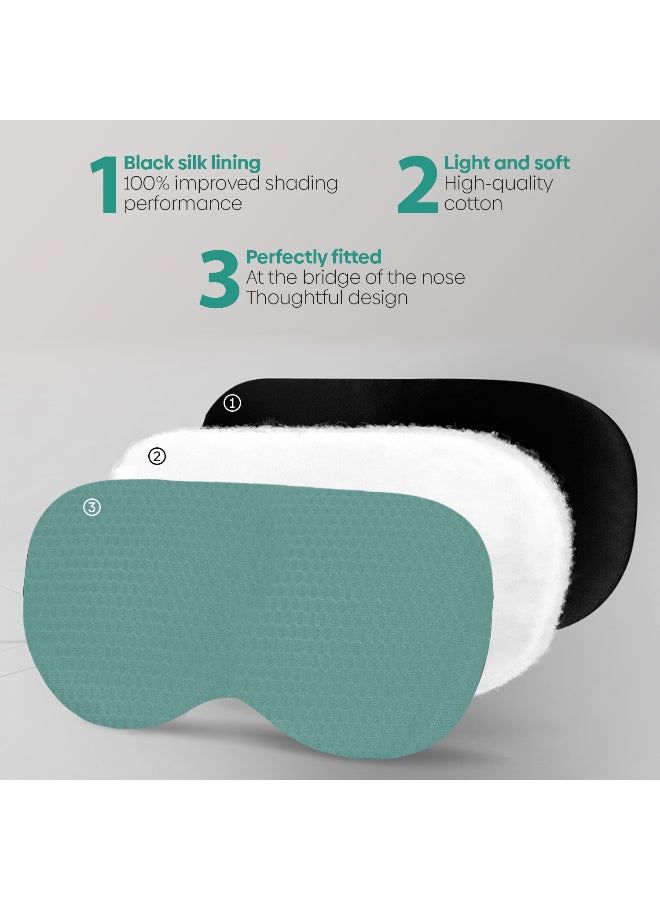أرابيكو Silk Sleep Mask, 2 Pack Eye Masks for Sleeping, 100% Natural Mulberry Silk with Adjustable Strap, Ultra-Soft Eye Shade Cover for Travel, Puffy Eyes Relief & Relaxation Gifts (Silk Dark Light Fabric) - Image 2