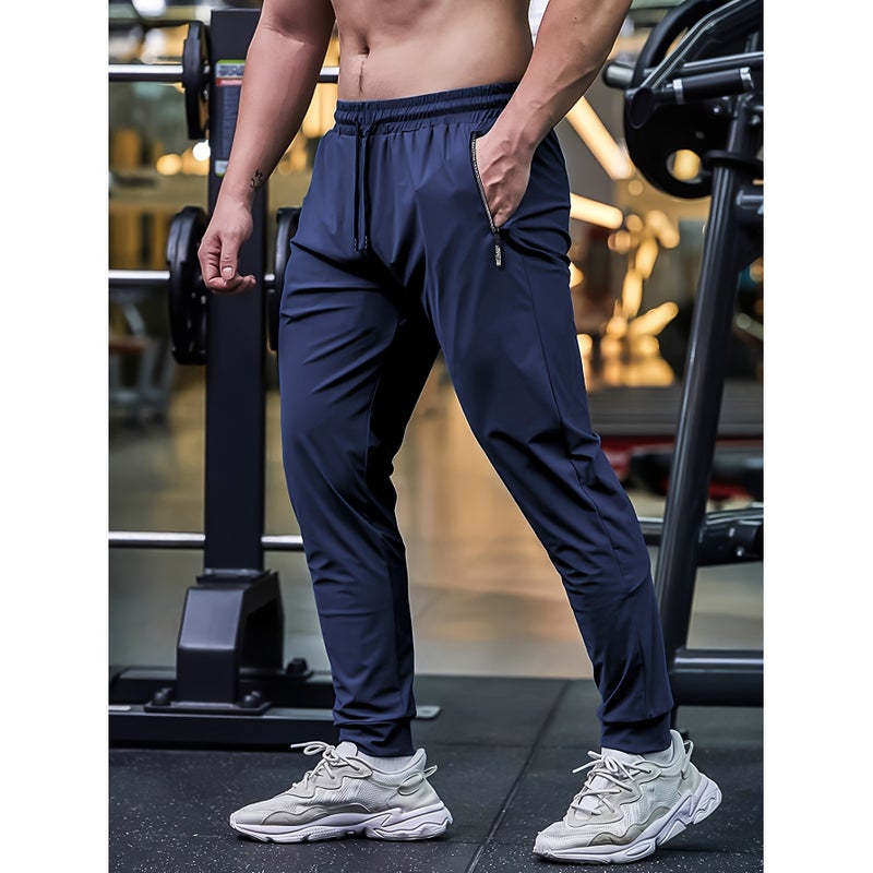 Explosive Flower Zipper Ice Silk Pants Summer Ice Silk Pants Men'S And Women'S Bundle Foot Sports Pants High Elastic Quick-Drying Casual Pants Straight - Image 3
