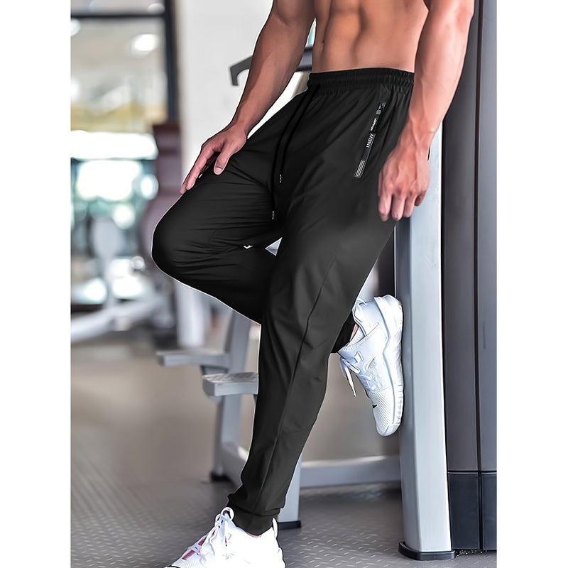Explosive Flower Zipper Ice Silk Pants Summer Ice Silk Pants Men'S And Women'S Bundle Foot Sports Pants High Elastic Quick-Drying Casual Pants Straight - Image 4