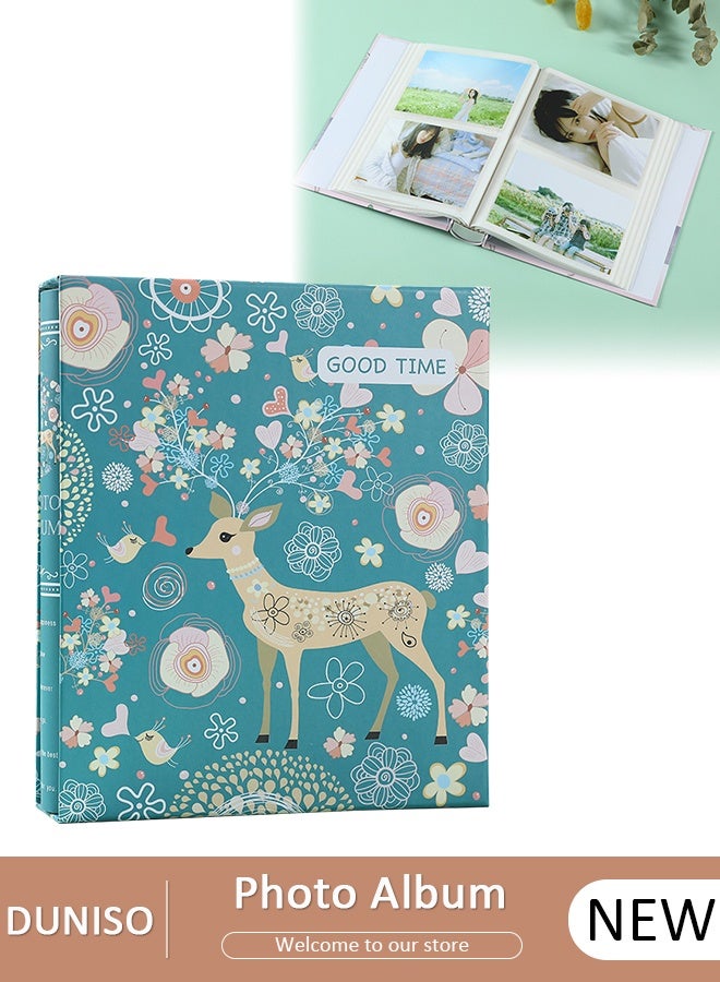 DUNISO 200 Pockets Foil Stamping Photo Album for 6 Inches Photos Portable Photo Album for Family Wedding Boys Girls - Image 1