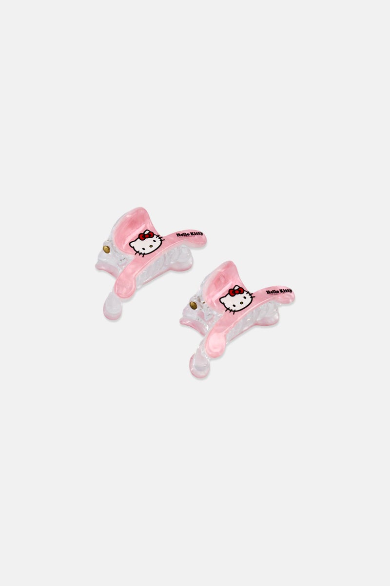 Hello Kitty Kids Girl 2 Pieces Hair Claw Clips Set, Pink - Image 3