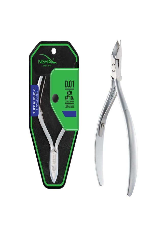 NGHIA Cuticle Nipper - D-01 (Stainless Steel) | Premium Quality for Nail Care | Durable and Sharp | Ergonomic Design | Grey Plated | Ideal for Salons and Home Use - Image 1