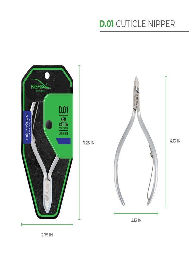 NGHIA Cuticle Nipper - D-01 (Stainless Steel) | Premium Quality for Nail Care | Durable and Sharp | Ergonomic Design | Grey Plated | Ideal for Salons and Home Use - Image 2