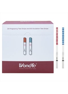 50 Ovulation Test Strips and 20 Pregnancy Test Strips Kit - Rapid Test Detection for Home Self-Checking (50 LH + 20 HCG) EXP:11/9/2023