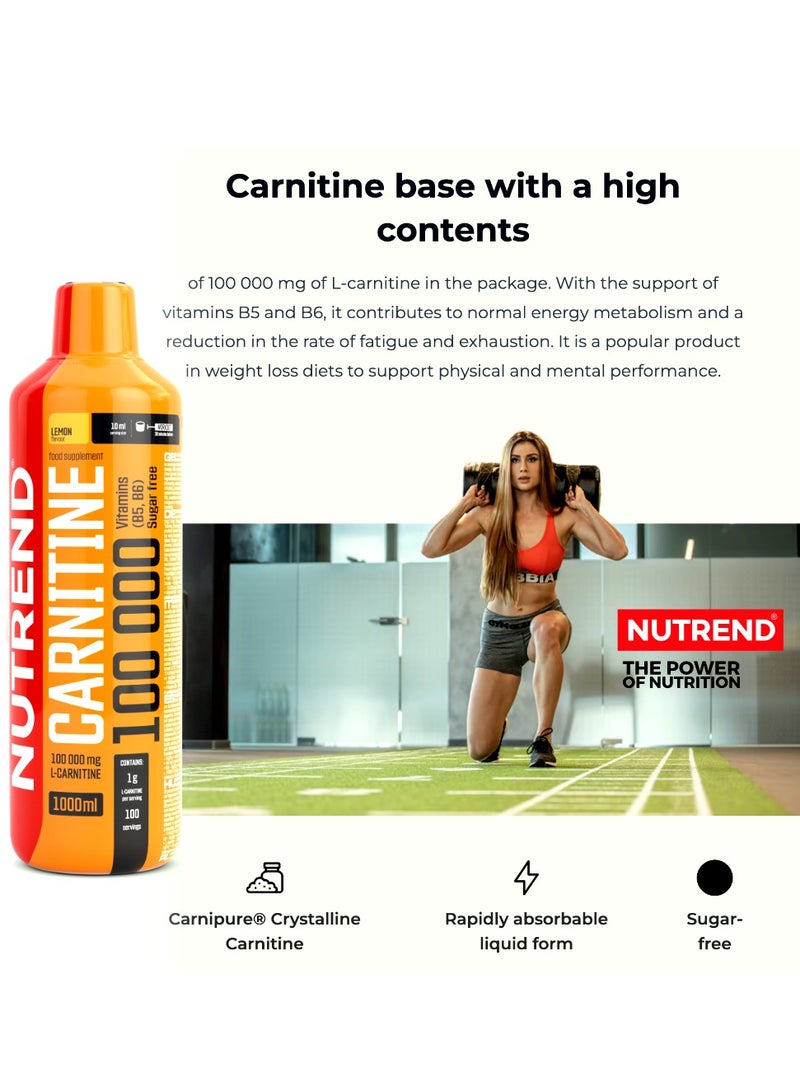 NUTREND Carnitine 100000 - 1000 ml Liquid Supplement, Fast Absorbing, Sugar-Free, Orange Flavor with Vitamins B5 and B6  - Image 5
