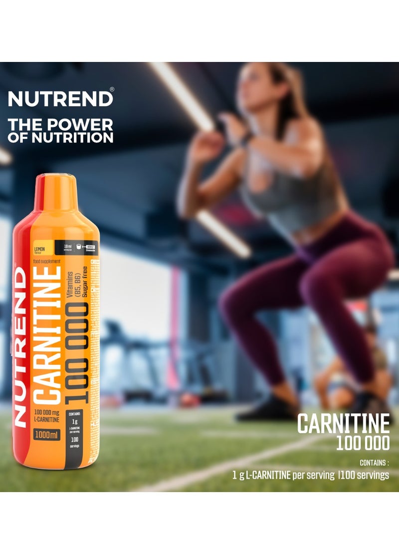 NUTREND Carnitine 100000 - 1000 ml Liquid Supplement, Fast Absorbing, Sugar-Free, Orange Flavor with Vitamins B5 and B6  - Image 2