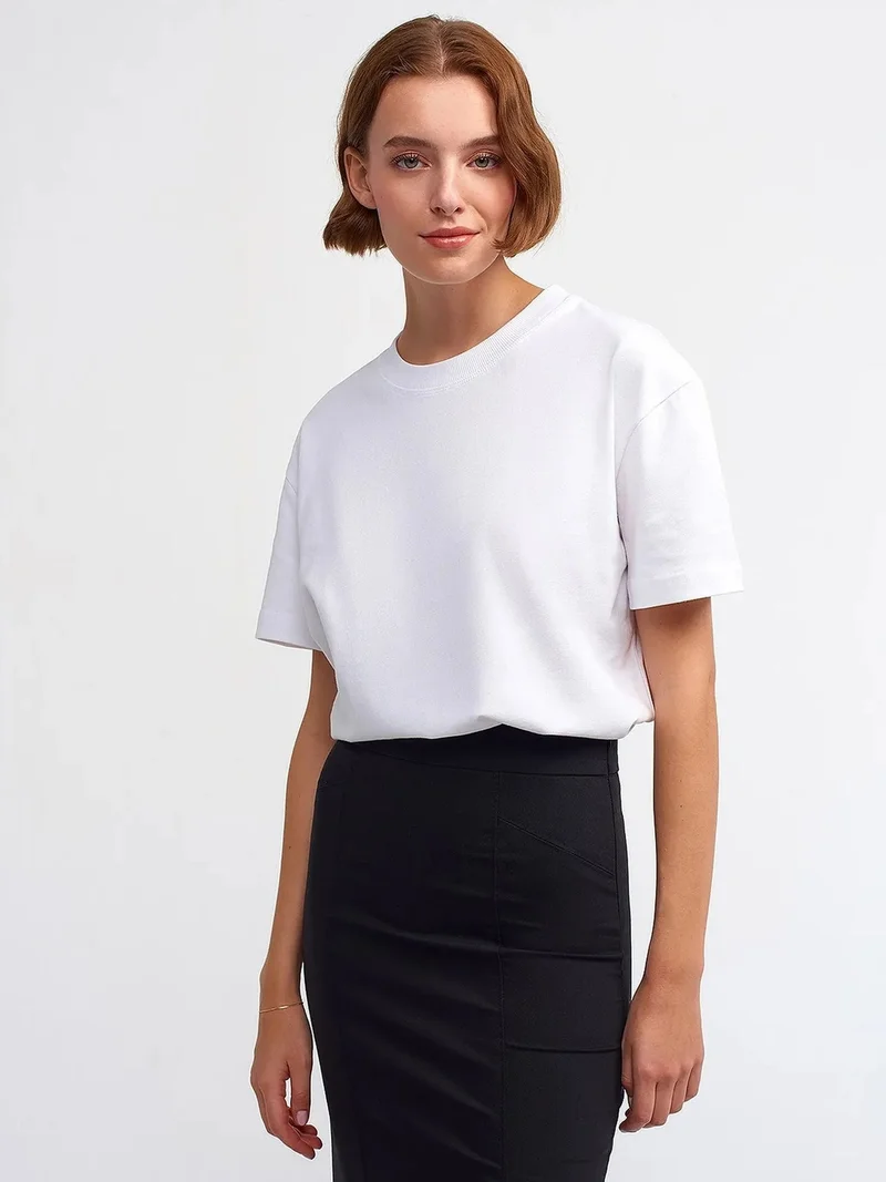 Dilvin DILVIN Women's Cotton Crew Neck T-Shirt