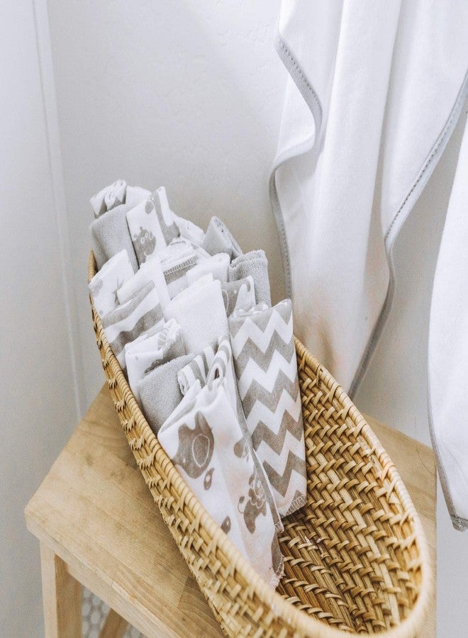 Spasilk Washcloth Wipes Set for Newborn Boys and Girls, Soft Terry Washcloth Set, Pack of 20, Gray Celestial - Image 2