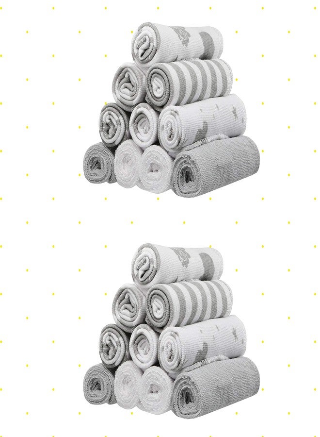 Spasilk Washcloth Wipes Set for Newborn Boys and Girls, Soft Terry Washcloth Set, Pack of 20, Gray Celestial - Image 4
