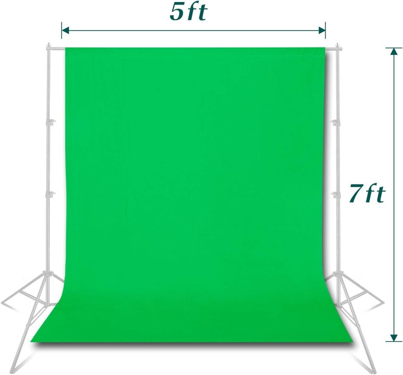 إيمارت خلفية خضراء من مقاس 5x7 قدم / 1.5x2 متر، قماش خلفية للتصوير الفوتوغرافي بخاصية Chroma-Key، لوحة خلفية للاستوديو الفيديو، جلسات التصوير، البث المباشر، Zoom، تشمل 2 مشبك زنبركي - Image 5