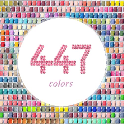 ZORETCO 223500 Pcs 447 Colors Diamond Art Painting Beads 5D Diamond Painting Accessories Round Diamond Painting Drills Diamonds Flat Bottom Rhinestones for Bead Art Gem Art Craft - Image 1