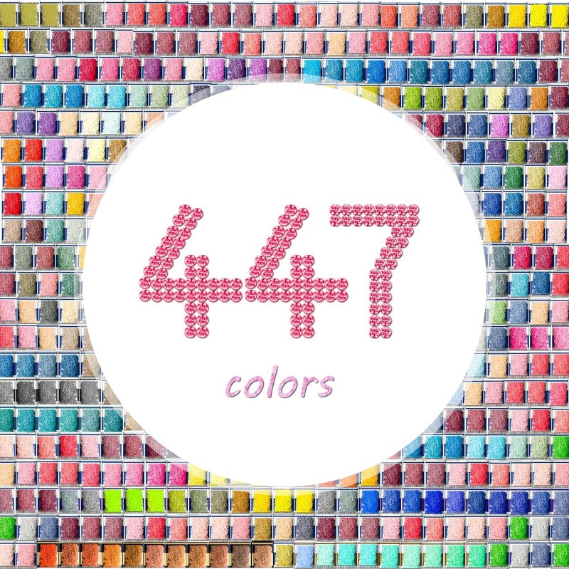 ZORETCO 223500 Pcs 447 Colors Diamond Art Painting Beads 5D Diamond Painting Accessories Round Diamond Painting Drills Diamonds Flat Bottom Rhinestones for Bead Art Gem Art Craft - Image 2